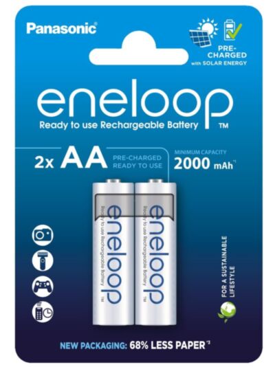 Panasonic Eneloop polnilne baterije AA (2 kos) Ready to use - 2000mAh
