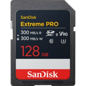 SanDisk 128GB 300MB/s Extreme PRO UHS-II SDXC V90 U3 - 2025